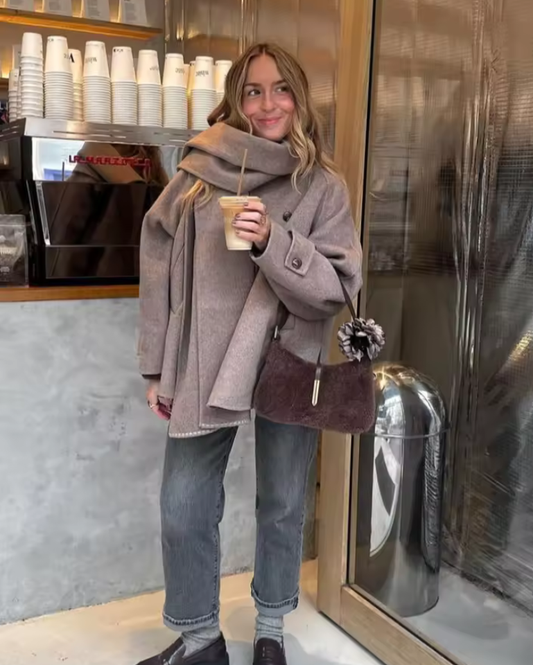 VIRAL PŁASZCZ Z SZALOWYM KOŁNIEŻEM